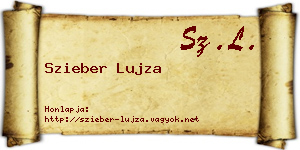Szieber Lujza névjegykártya